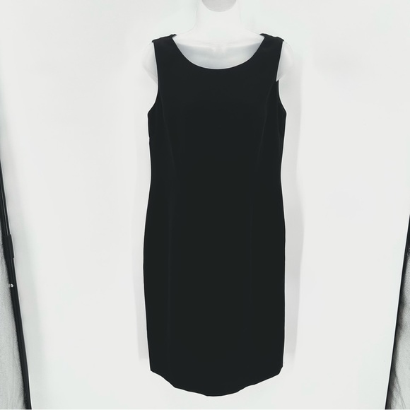 Le Suit Black Sheath Dress Womens 8 Zip Classic Sleeveless Career Classic Black - Picture 1 of 12